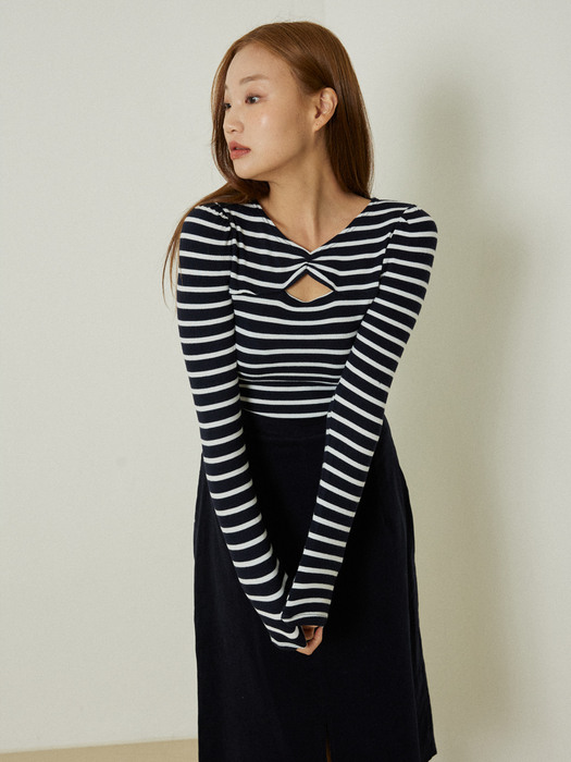 Amber stripes T-shirts (navy)