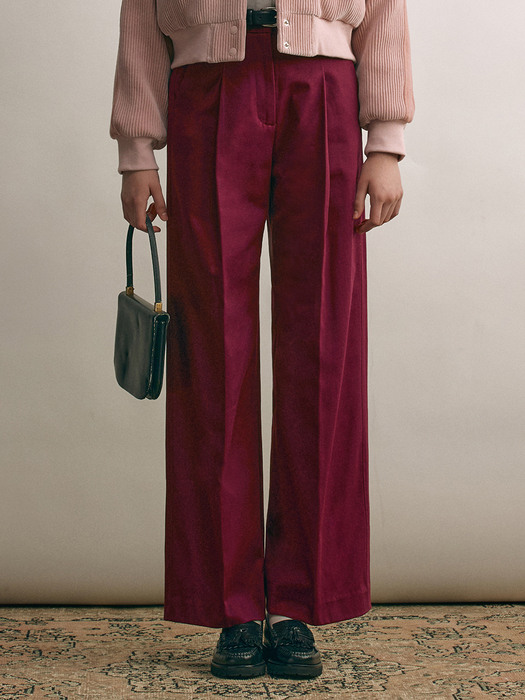 BORAMAE Wide leg trousers (Dark raspberry)