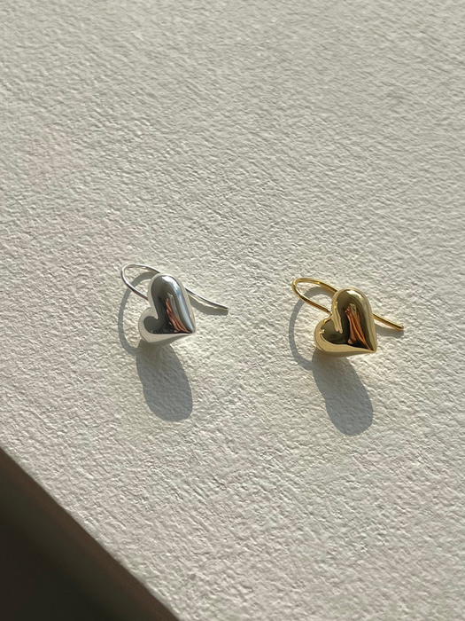 [단독][silver925] mini heart hook earring (2color)