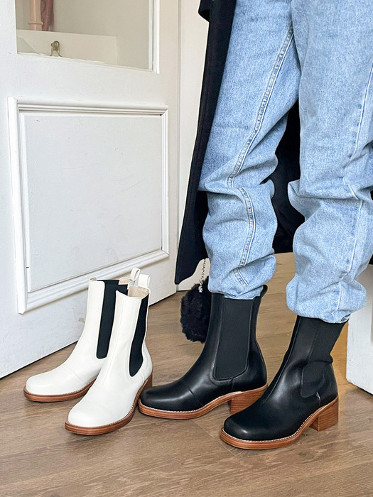 [단독] IS_231429 Wood Ring Chelsea Boots (2colors)