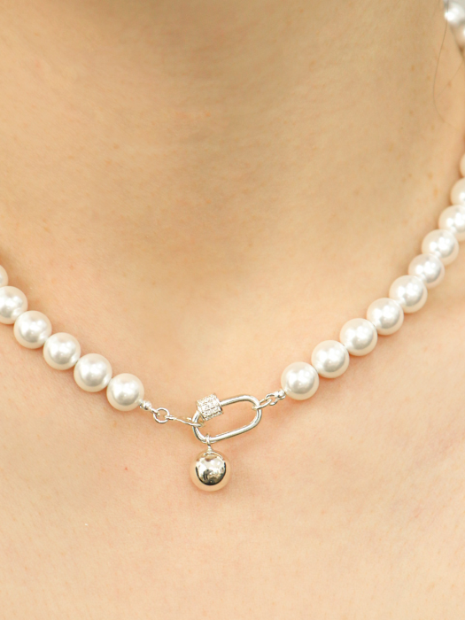 Pearl & Link Star Silver Necklace In419 [Silver]