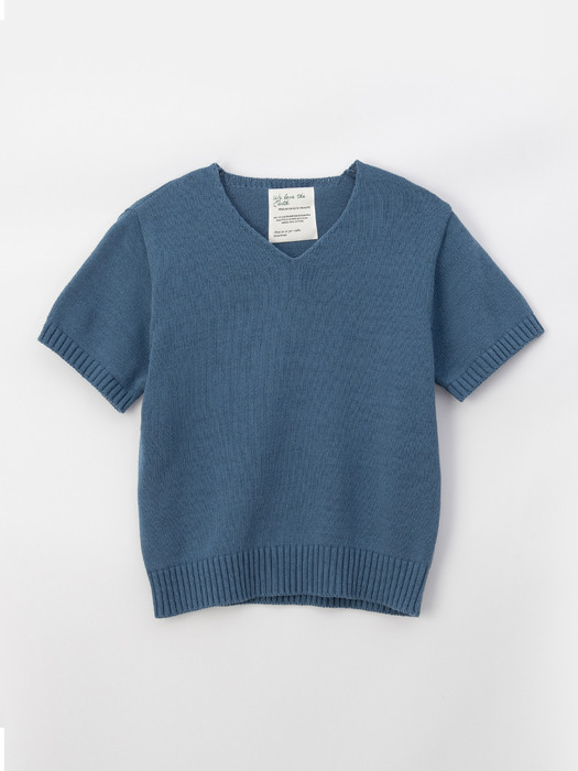 v half knit - classic blue