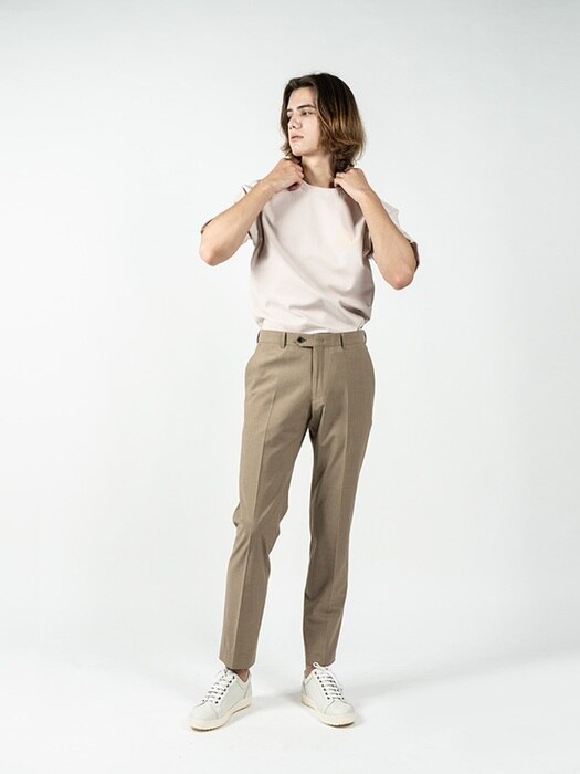 [BIG SIZE] TAPERED SLACKS_BEIGE