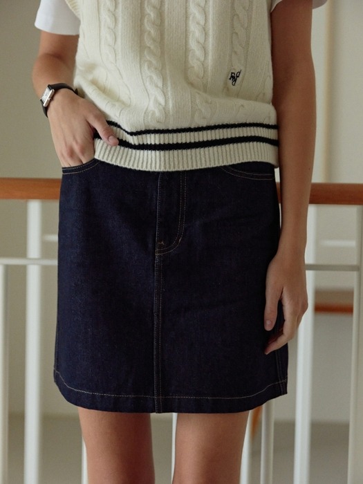 denim mini skirt - indigo blue