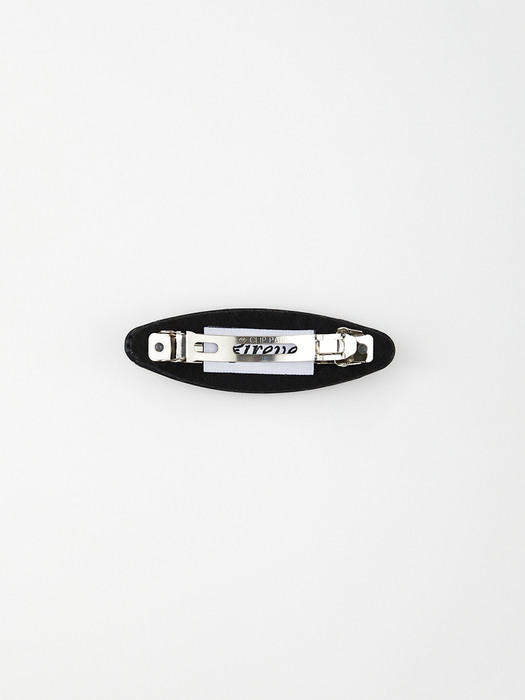 LETTERING LEATHER HAIR CLIP_BLACK