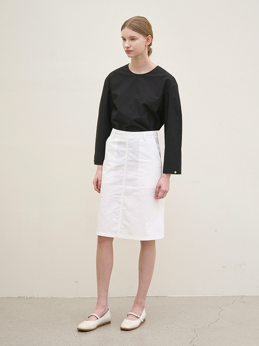 Carpenter Cotton Skirt (White)