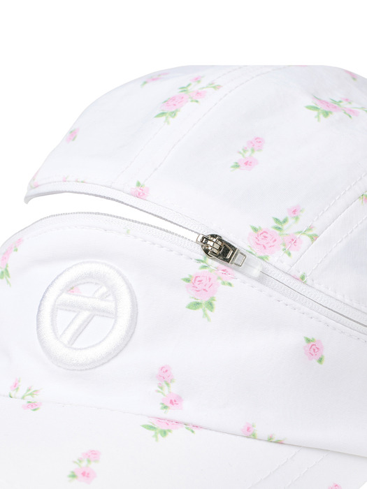 FLOWER VISOR BALL CAP, WHITE