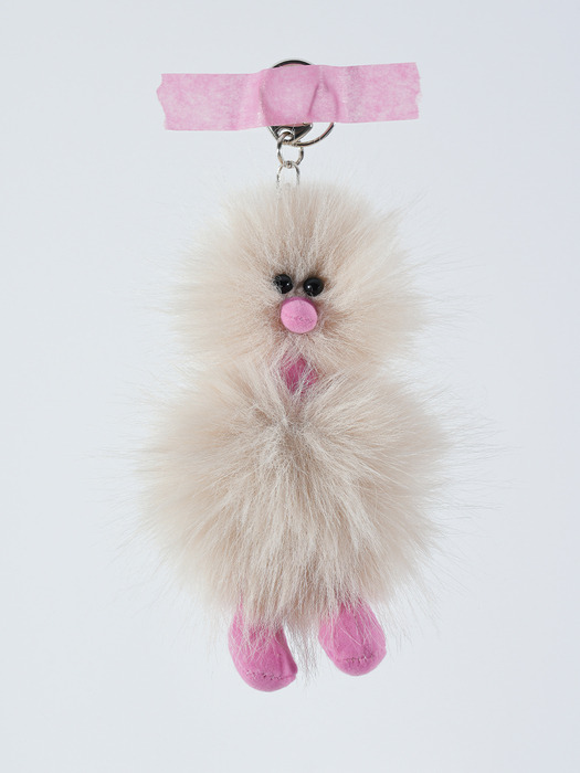 [그레이맨션][단독]Baby Ostrich Pom-pom Key Ring_Beige Petit [W CONCEPT]