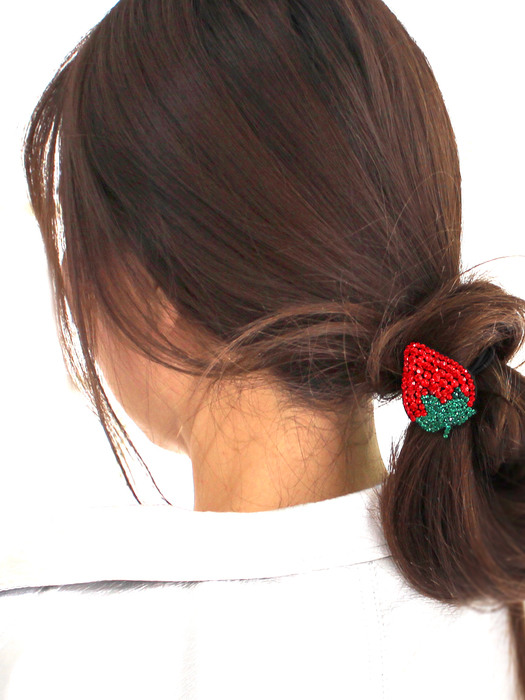 Berry berry strawberry Hair String 베리베리 스트로베리 크리스탈 머리끈