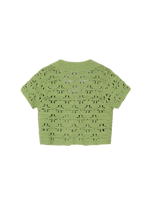 Crochet Cardigan in Green VK3MD164-32