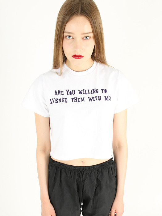 [23SS]REVENGE Edition Cotton Crop T-shirt_WHITE