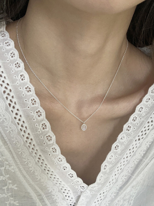 [925silver] Small moonstone necklace