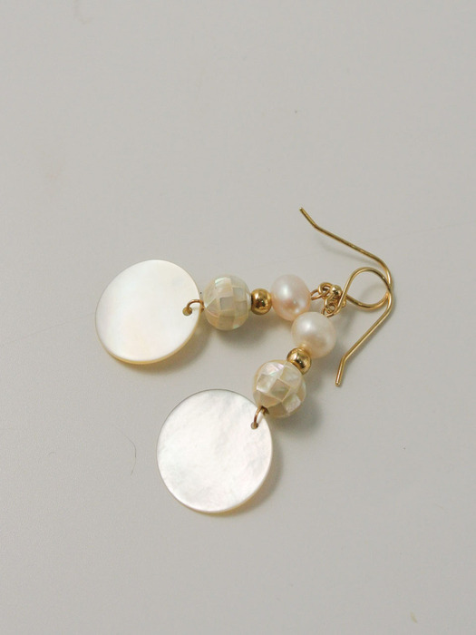 White Mobile Shell drop Earrings