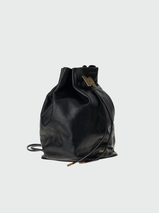 HOLLY Drawstring Backpack - Black
