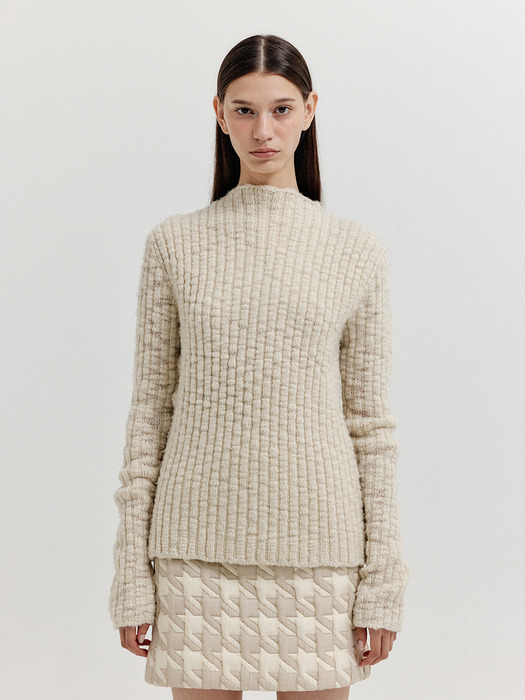 XUIN Ribbed Knit Pullover - Ivory