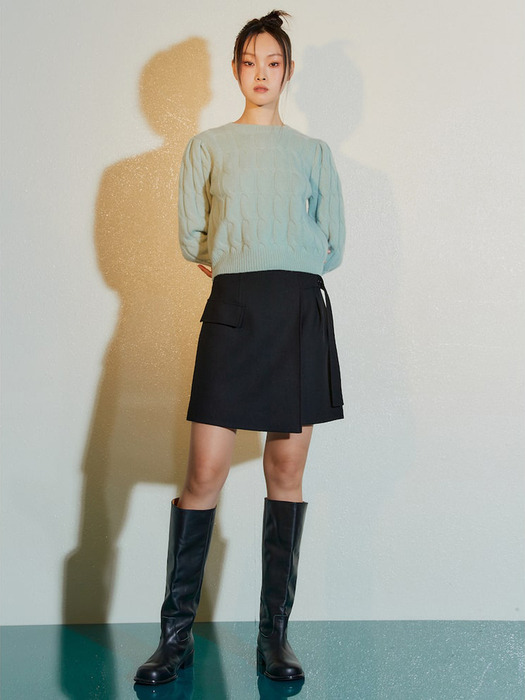 Strap Detail Mini Skirt  Black (KE3X27M015)