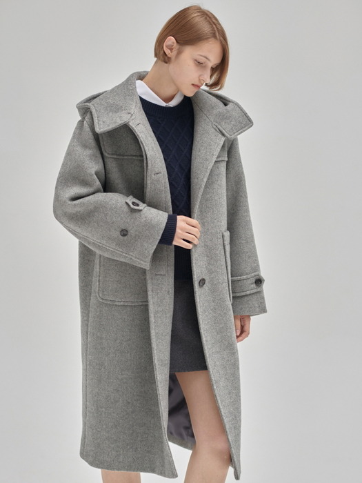 School-look hoody coat [M/GY]