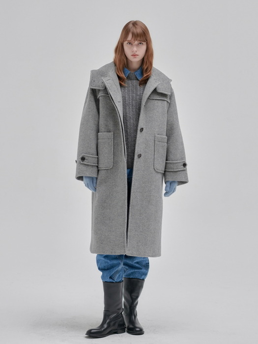 School-look hoody coat [M/GY]