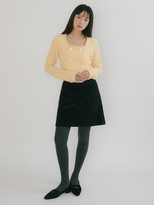 OSON COTTON VELVET MINI SKIRT BLACK