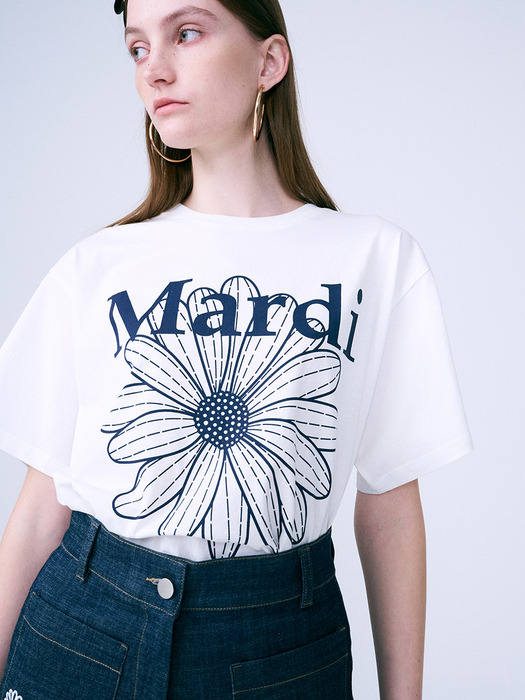 TSHIRT FLOWERMARDI_IVORY NAVY