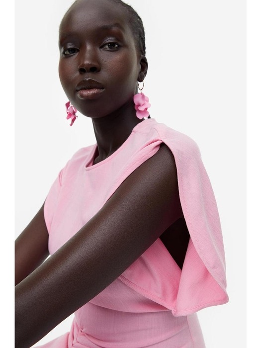 슬릿 슬리브 드레스 라이트 핑크 1189290001