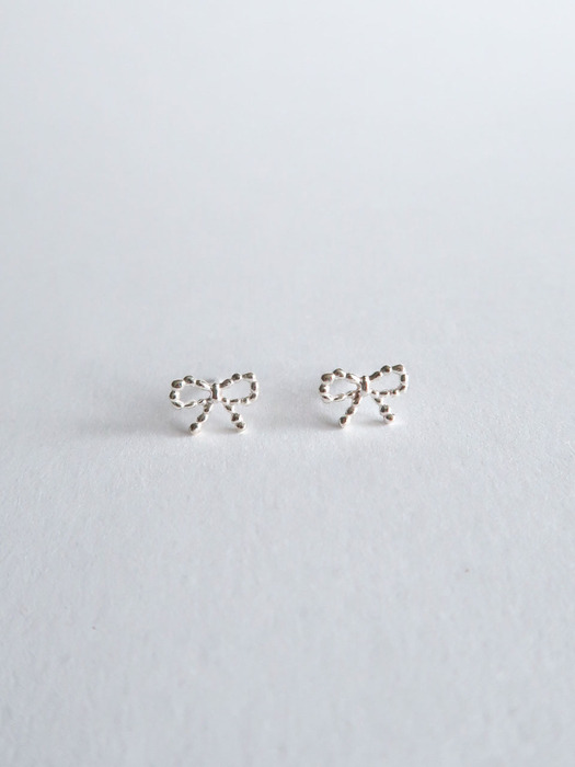Mini ribbon earring [silver/gold]