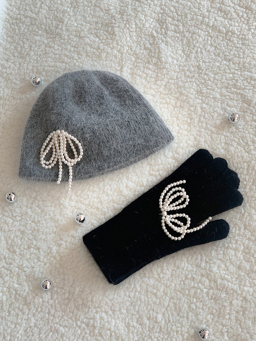 ♥ROLAROLA ♥ RIBBON ANGORA BEANIE ROLA ROLA] RIBBON ANGORA BEANIE (3 COLOR)