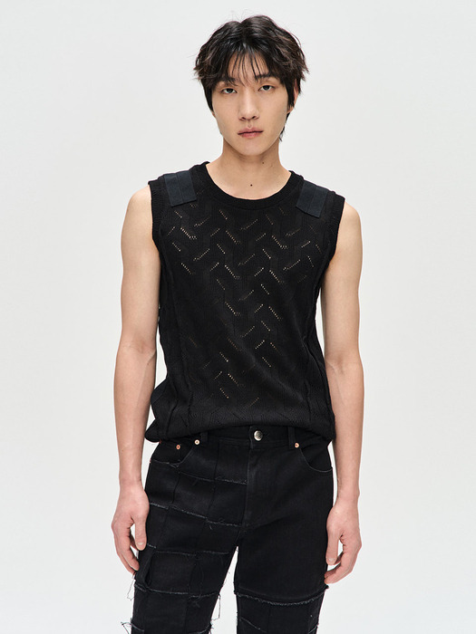 WADEN MILITARY SLEEVELESS atb1077m(BLACK)