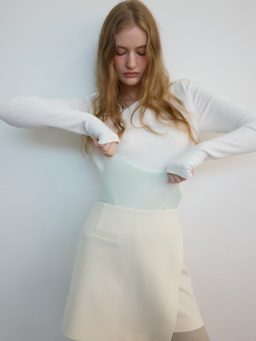 Folded Mini Skirt Shorts Ivory (JWSK4E904IV)