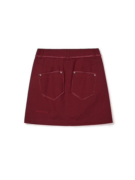 [Mmlg W] COLOR COTTON SKIRT (RED)