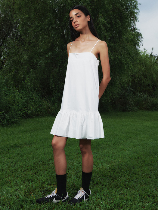 Shirring Puff Mini Dress Off-White