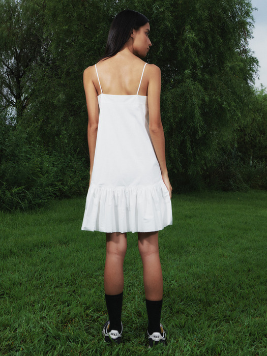 Shirring Puff Mini Dress Off-White