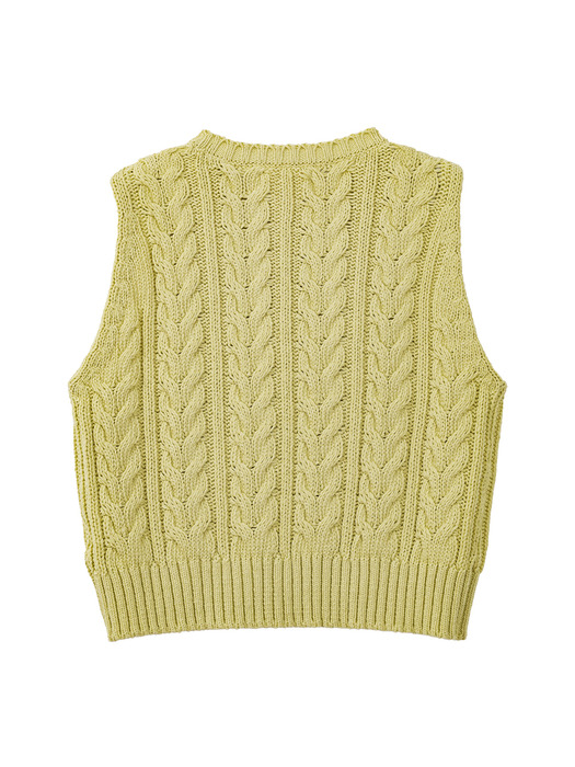 Clover Cable Knit Vest (Yellow)
