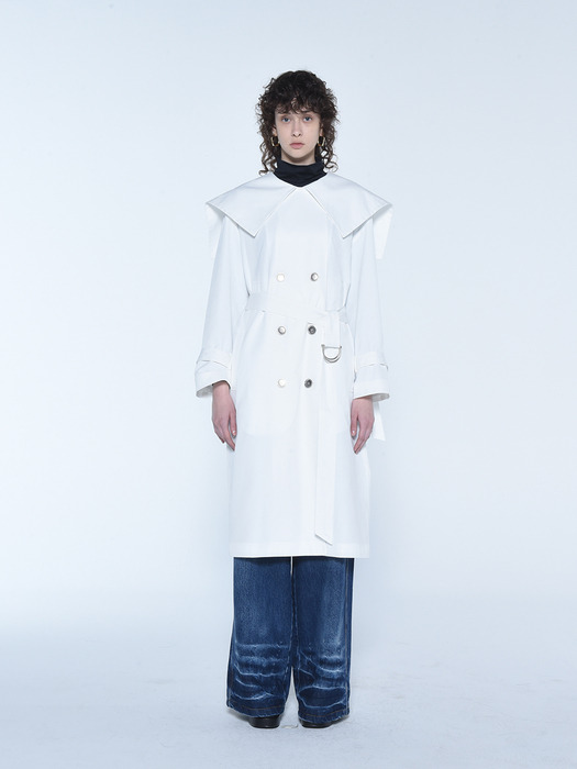 SAILOR COLLAR BELTED TRENCH COAT