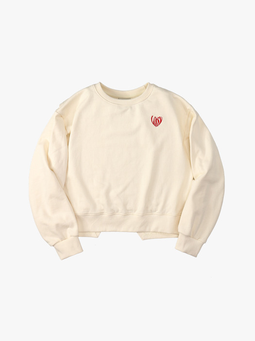 Heart symbol rap sweatshirt Cream