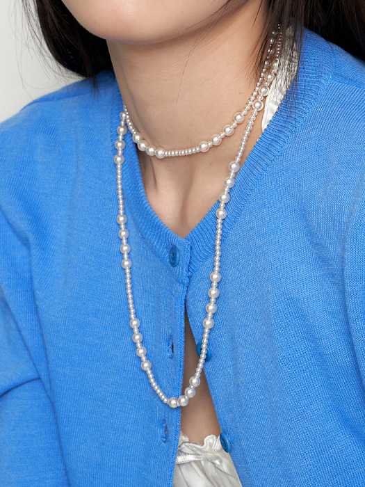 groove long pearl necklace