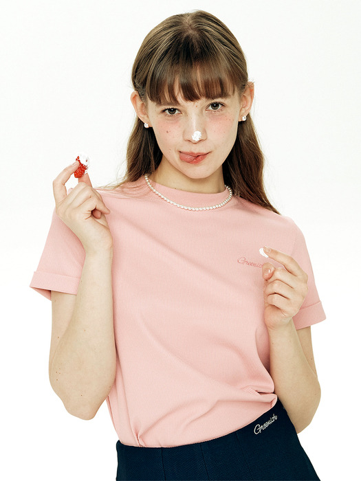 에어리 골지 기능성 티셔츠 (핑크)