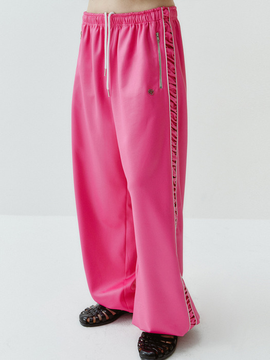 G_SIDE SHIRRING TRACKPANTS_24SS / PINK