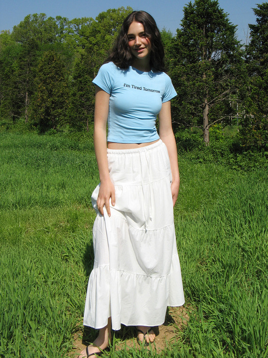 Lazy Cancan Shirring Skirt (4color)