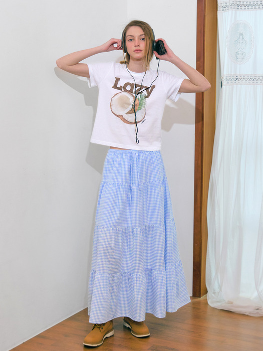 Lazy Cancan Shirring Skirt (3color)