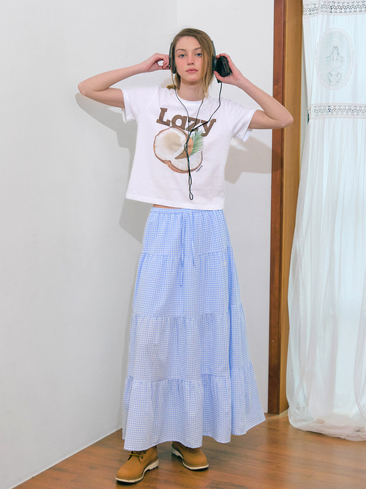 Lazy Cancan Shirring Skirt (4color)