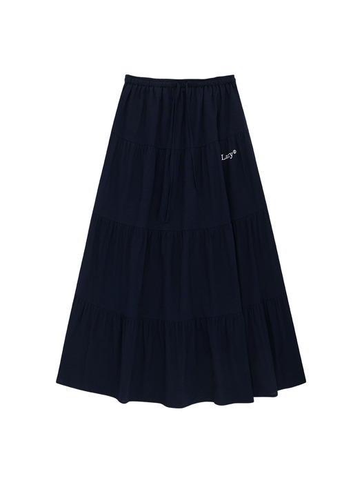 Lazy Cancan Shirring Skirt (4color)