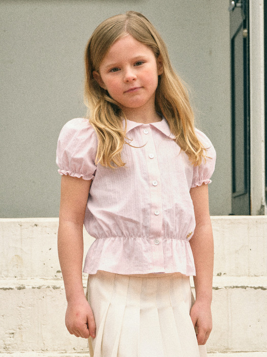 ENFANT W PUFF SLEEVES BLOUSE pink