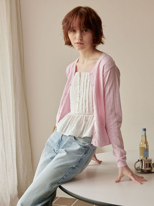 LOVE KNIT CARDIGAN_PINK (EEOU2CDR01W)