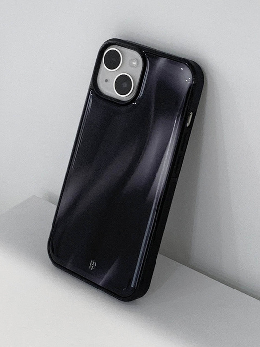 Black wave epoxy phone case