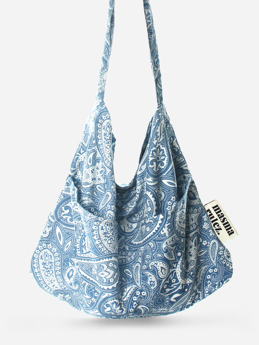 Rabbit eco bag_Paisley blue