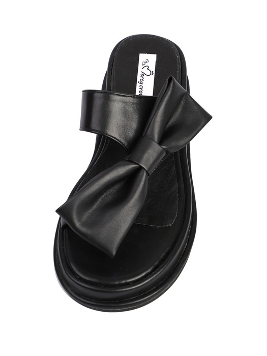 Fairy  Ribbon Summr 4cm sandal _ BLACK