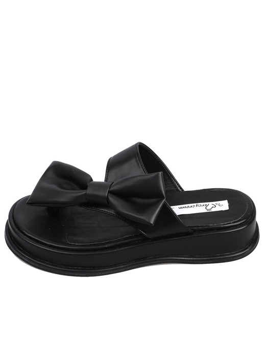 Fairy  Ribbon Summr 4cm sandal _ BLACK