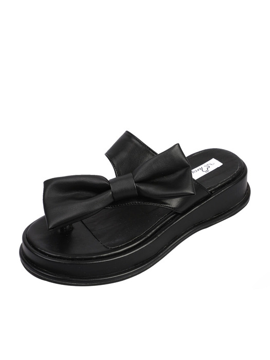 Fairy  Ribbon Summr 4cm sandal _ BLACK