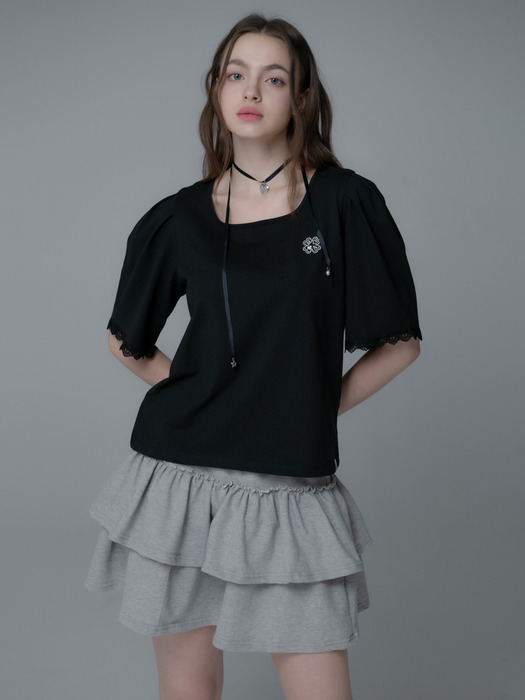 CLOVER SQUARENECK LACE TSHIRT_BLACK